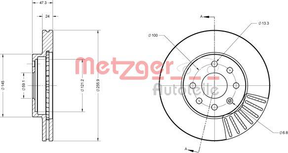 Metzger 6110547 - Тормозной диск avtokuzovplus.com.ua