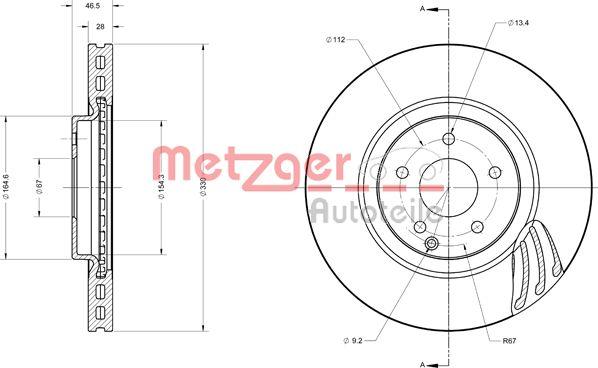 Metzger 6110553 - Тормозной диск avtokuzovplus.com.ua