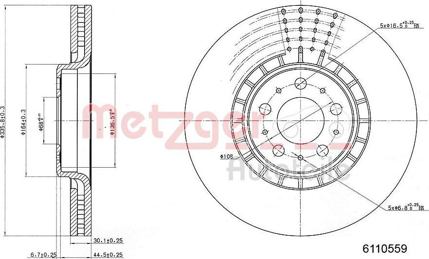 Metzger 6110559 - Гальмівний диск autocars.com.ua