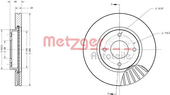 Metzger 6110578 - Тормозной диск avtokuzovplus.com.ua