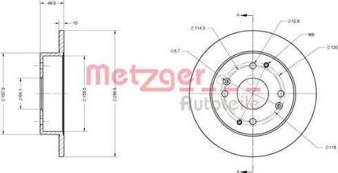 Metzger 6110579 - Гальмівний диск autocars.com.ua