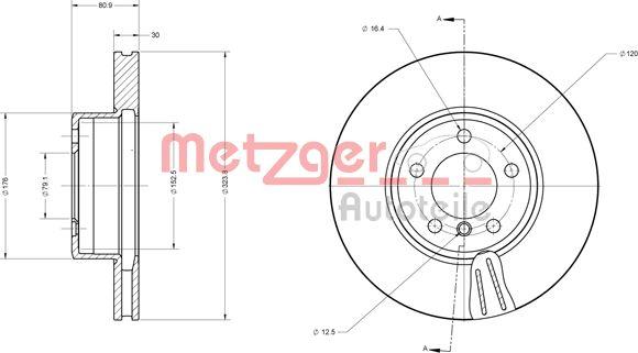 Metzger 6110597 - Тормозной диск avtokuzovplus.com.ua