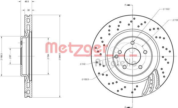 Metzger 6110614 - Тормозной диск avtokuzovplus.com.ua