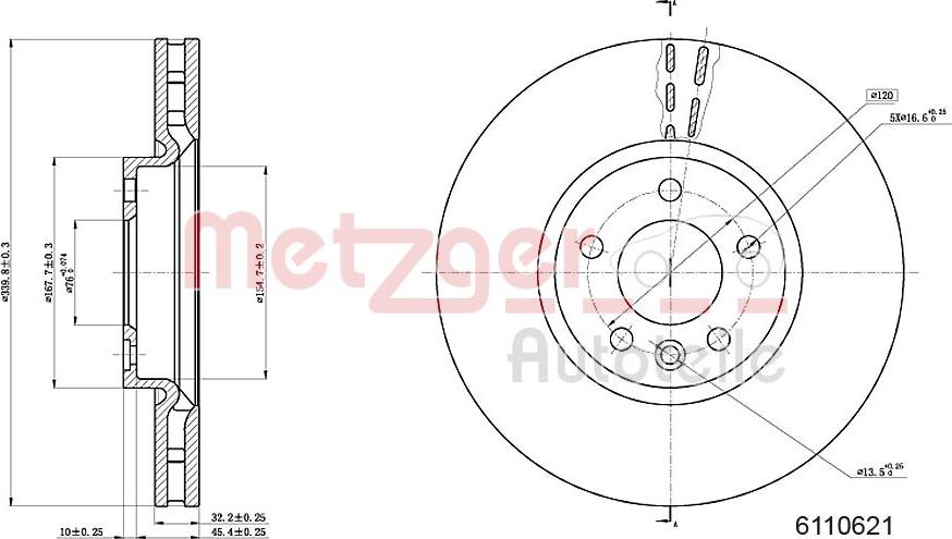 Metzger 6110621 - Тормозной диск autodnr.net