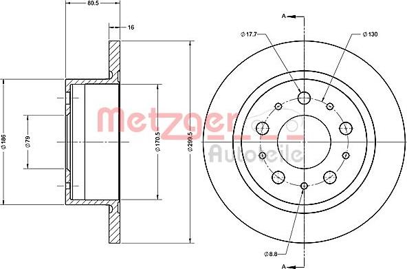 Metzger 6110647 - Гальмівний диск autocars.com.ua