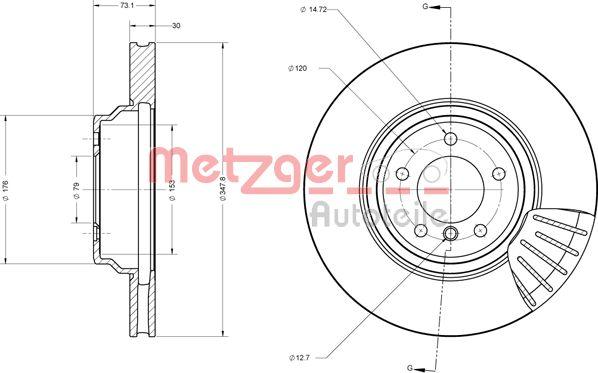 Metzger 6110657 - Тормозной диск avtokuzovplus.com.ua