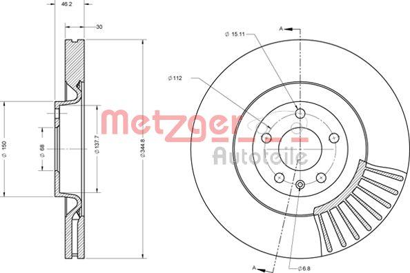 Metzger 6110669 - Тормозной диск avtokuzovplus.com.ua