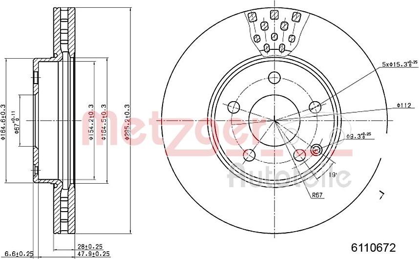 Metzger 6110672 - Тормозной диск avtokuzovplus.com.ua