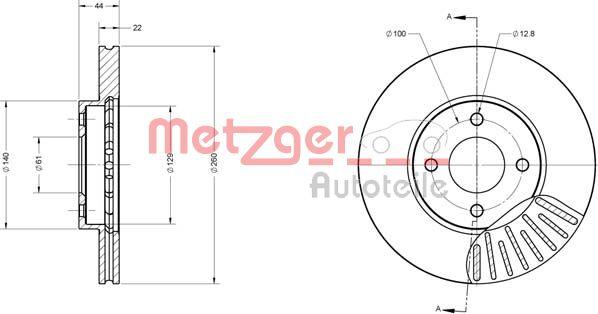 Metzger 6110680 - Тормозной диск autodnr.net