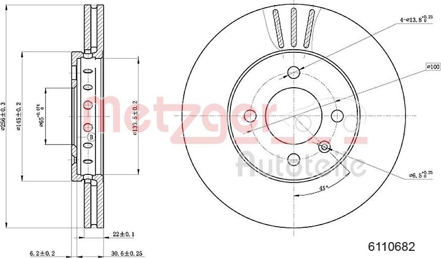 Metzger 6110682 - Тормозной диск avtokuzovplus.com.ua