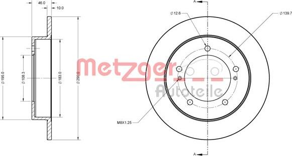 Metzger 6110685 - Гальмівний диск autocars.com.ua