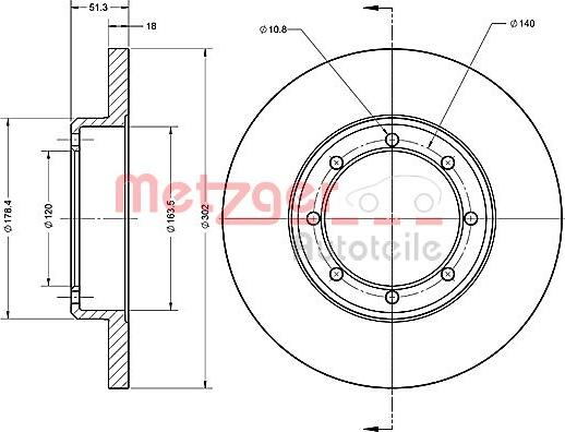 Metzger 6110686 - Тормозной диск avtokuzovplus.com.ua