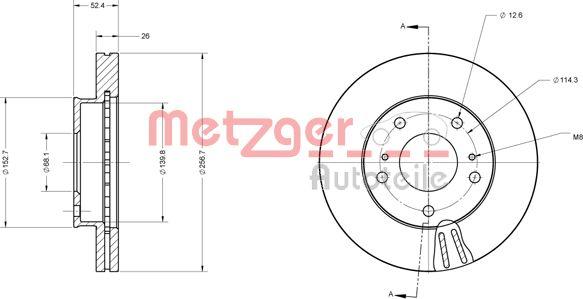 Metzger 6110702 - Тормозной диск avtokuzovplus.com.ua