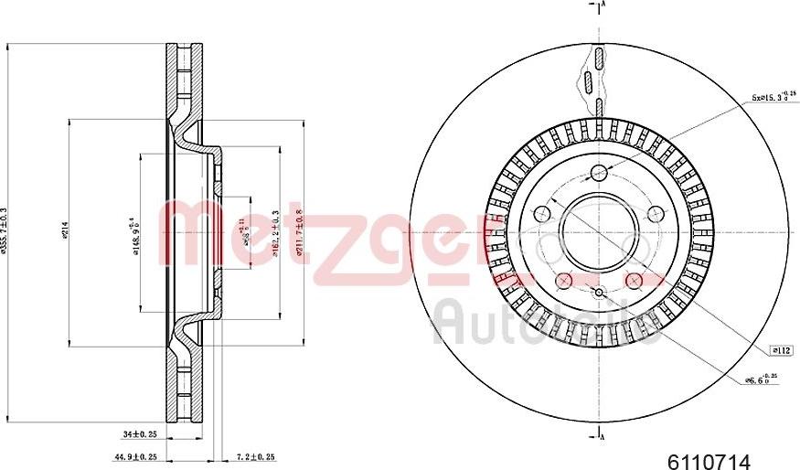 Metzger 6110714 - Гальмівний диск autocars.com.ua