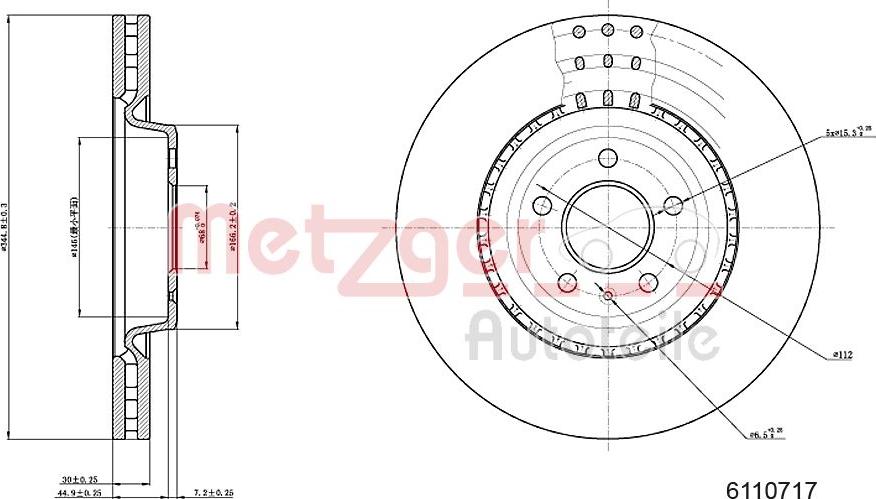 Metzger 6110717 - Гальмівний диск autocars.com.ua