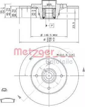 Metzger 6110724 - Гальмівний диск autocars.com.ua