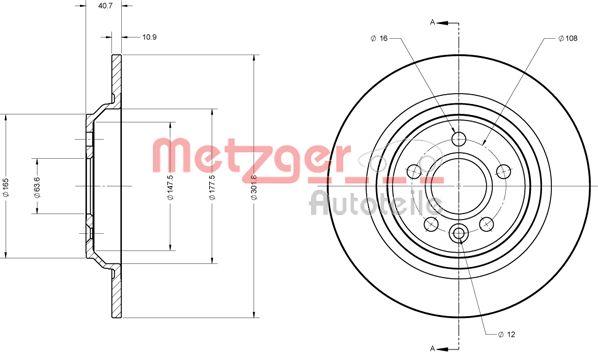 Metzger 6110728 - Тормозной диск avtokuzovplus.com.ua