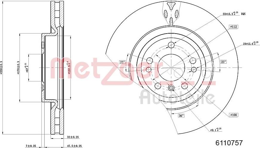 Metzger 6110757 - Тормозной диск avtokuzovplus.com.ua