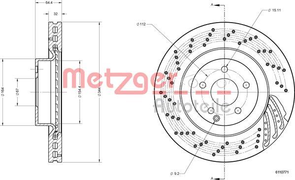 Metzger 6110771 - Тормозной диск avtokuzovplus.com.ua