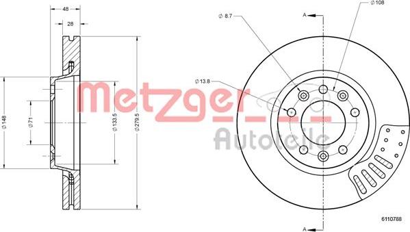 Metzger 6110788 - Тормозной диск autodnr.net