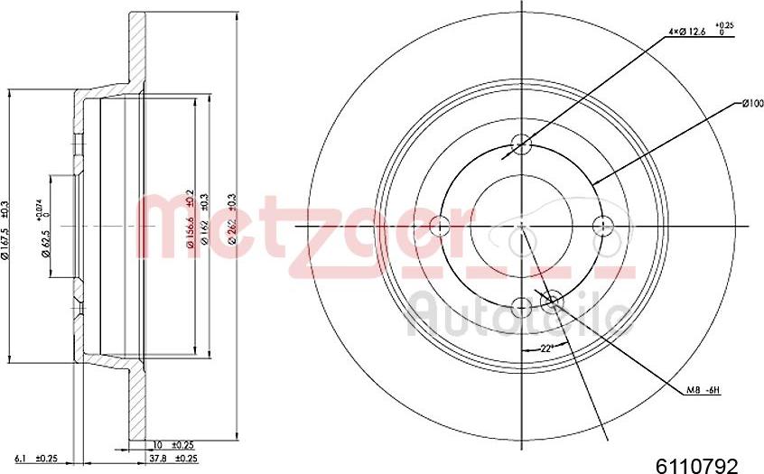 Metzger 6110792 - Тормозной диск avtokuzovplus.com.ua