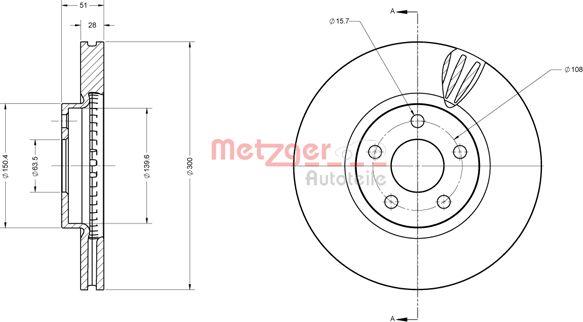 Metzger 6110814 - Тормозной диск avtokuzovplus.com.ua