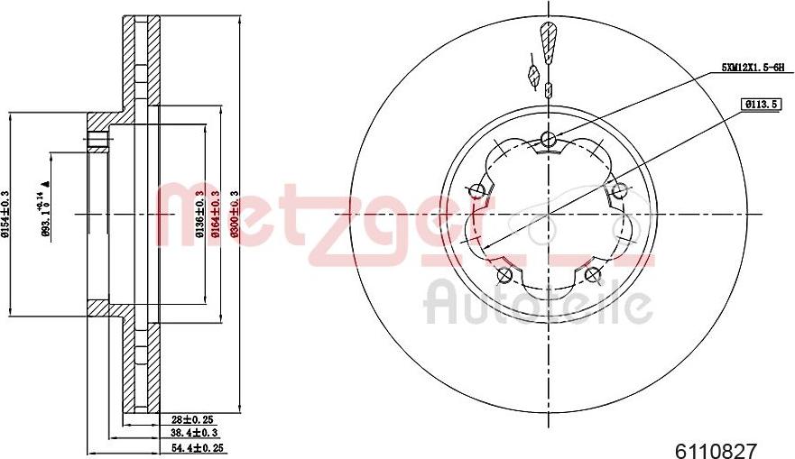 Metzger 6110827 - Тормозной диск avtokuzovplus.com.ua