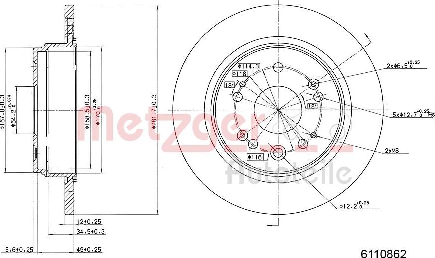 Metzger 6110862 - Тормозной диск avtokuzovplus.com.ua