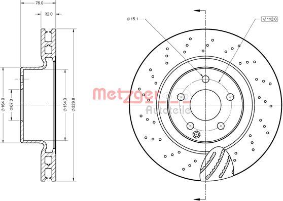 Metzger 6110870 - Гальмівний диск autocars.com.ua