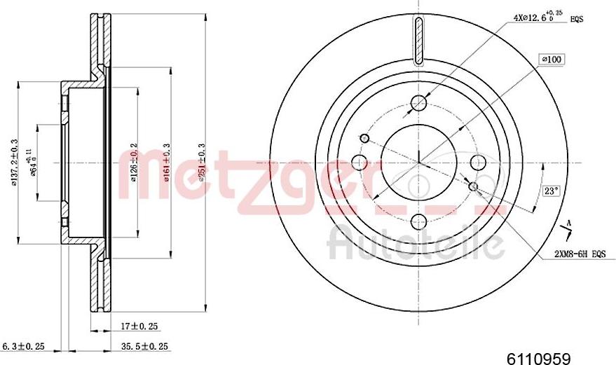 Metzger 6110959 - Тормозной диск avtokuzovplus.com.ua