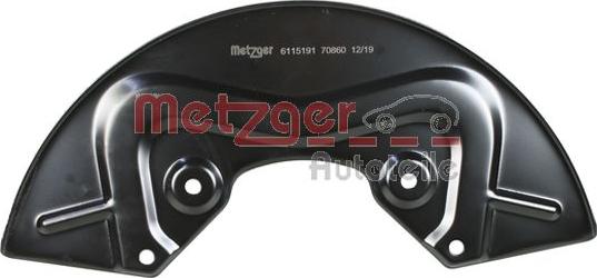 Metzger 6115191 - Відбивач, диск гальмівного механізму autocars.com.ua