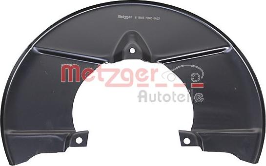 Metzger 6115505 - Відбивач, диск гальмівного механізму autocars.com.ua