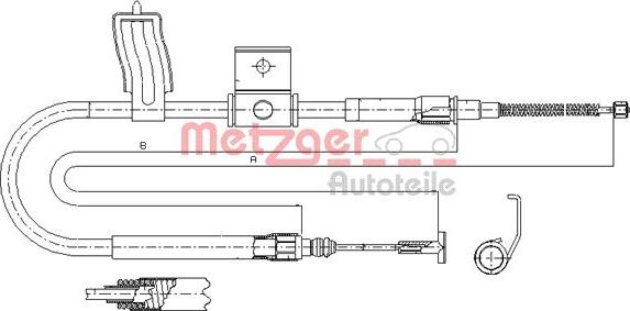 Metzger 631.30 - Трос, гальмівна система autocars.com.ua