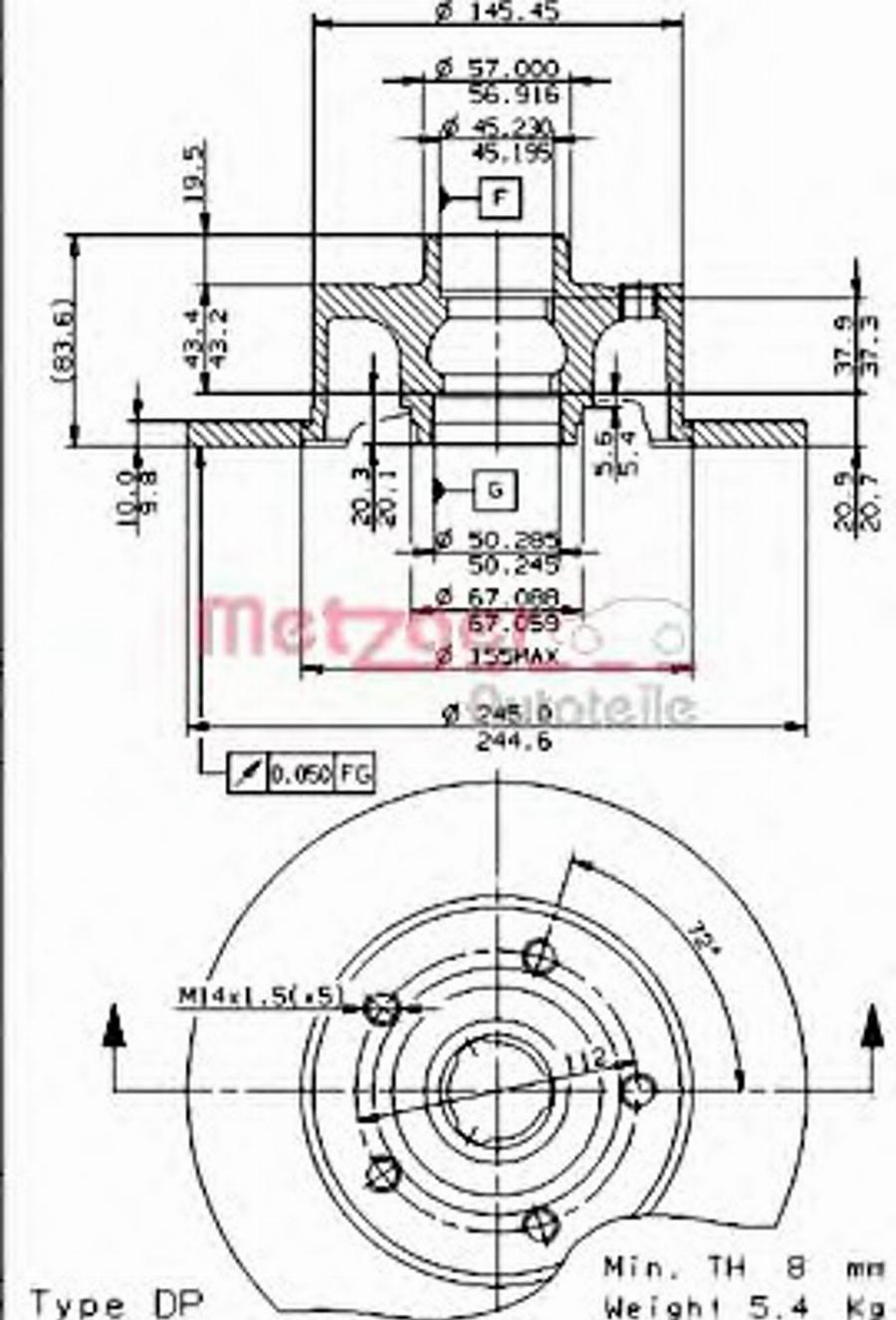 Metzger 6431.00 - Тормозной диск avtokuzovplus.com.ua