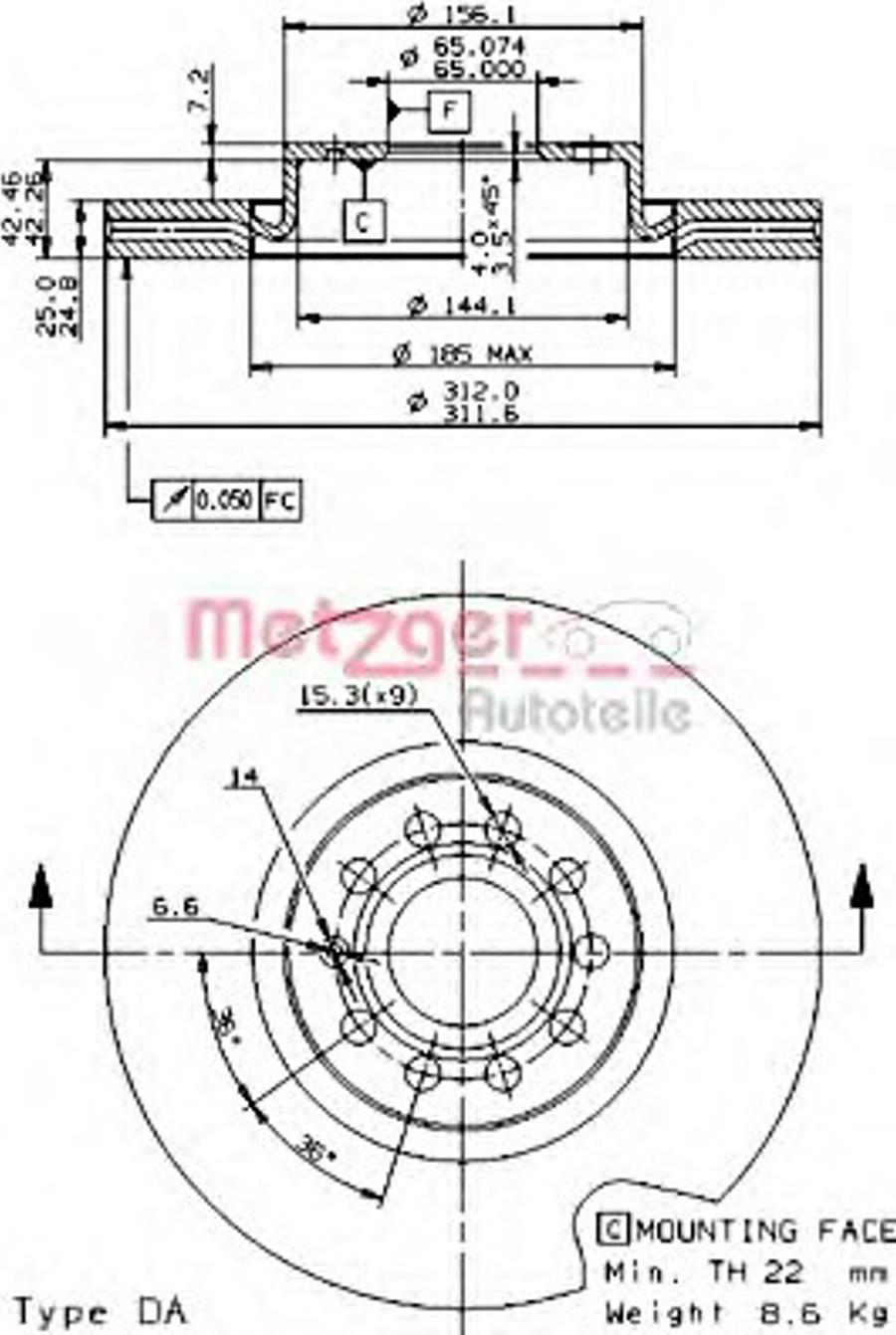 Metzger 6972.10 - Гальмівний диск autocars.com.ua