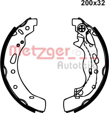 Metzger MG 237 - Комплект тормозных колодок, барабанные avtokuzovplus.com.ua