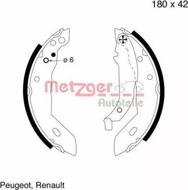 Metzger MG 392 - Комплект тормозных колодок, барабанные avtokuzovplus.com.ua