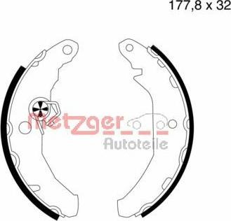 Metzger MG 414 - Комплект тормозных колодок, барабанные avtokuzovplus.com.ua
