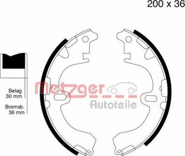 Metzger MG 556 - Комплект тормозных колодок, барабанные avtokuzovplus.com.ua