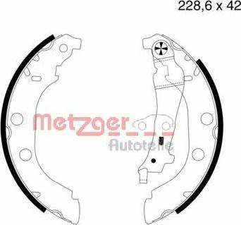 Metzger MG 631 - Комплект тормозных колодок, барабанные avtokuzovplus.com.ua