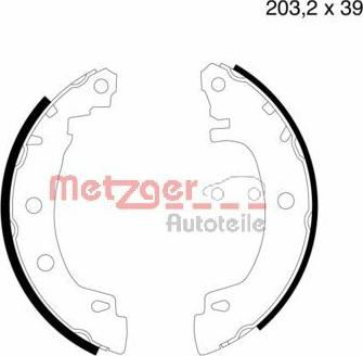 Metzger MG 632 - Комплект гальм, барабанний механізм autocars.com.ua