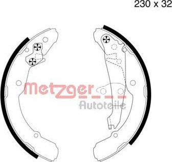Metzger MG 705 - Комплект тормозных колодок, барабанные autodnr.net