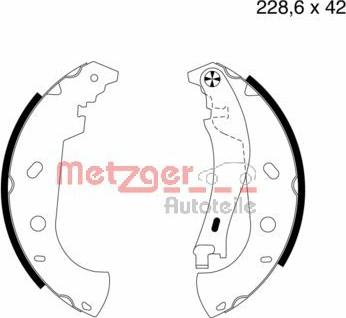 Metzger MG 714 - Комплект гальм, барабанний механізм autocars.com.ua