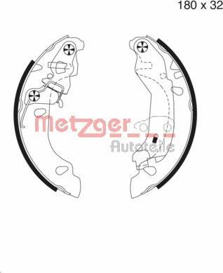 Metzger MG 980 - Комплект тормозных колодок, барабанные autodnr.net