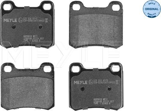 Meyle 025 206 8715 - Тормозные колодки, дисковые, комплект avtokuzovplus.com.ua
