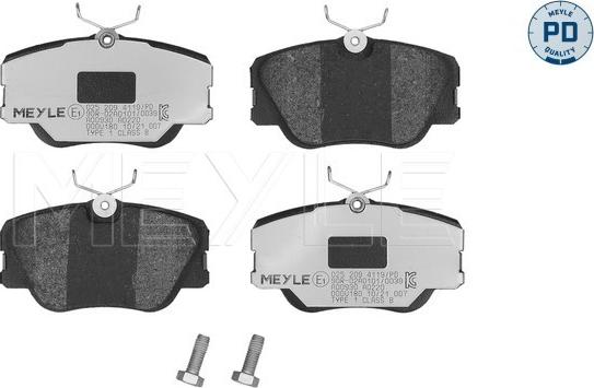 Meyle 025 209 4119/PD - Гальмівні колодки, дискові гальма autocars.com.ua