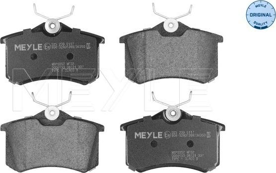Meyle 025 209 6117 - Тормозные колодки, дисковые, комплект avtokuzovplus.com.ua