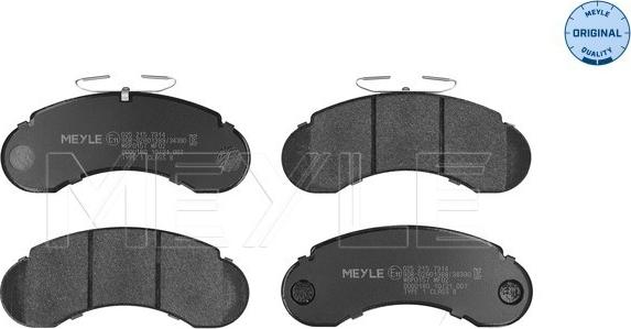 Meyle 025 215 7314 - Тормозные колодки, дисковые, комплект avtokuzovplus.com.ua