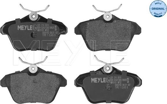 Meyle 025 216 0616 - Тормозные колодки, дисковые, комплект avtokuzovplus.com.ua