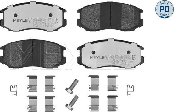 Meyle 025 216 5015/PD - Гальмівні колодки, дискові гальма autocars.com.ua